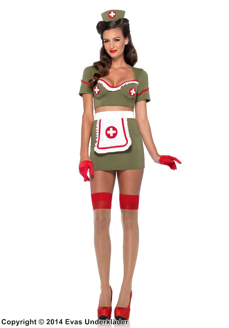 Militär-sjuksköterska, maskeraddräkt i 3 delar